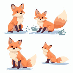 Detailed fox illustrations in vector format for wildlife-themed projects.