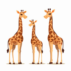 Obraz premium Graceful giraffe illustration capturing their majestic poses.