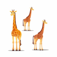 Adorable giraffe illustrations in vector format, perfect for children's books.
