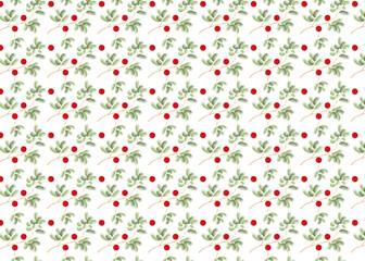 floral print with leaves and berries abstract pattern