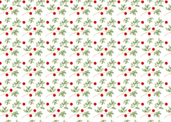 floral print with leaves and berries abstract pattern