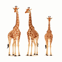 Lively giraffe illustrations capturing their energetic movements.