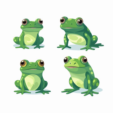 Adorable frog illustrations showcasing their adorable characteristics.