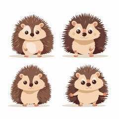 Artistic hedgehog illustrations in vector format, suitable for digital media.