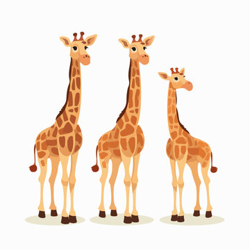 Dynamic giraffe illustrations in various stances, ideal for web design.