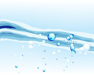 Abstract water vector background with bubbles of air