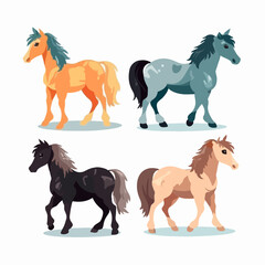 Creative horse illustrations showcasing their majestic features.