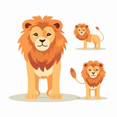 Fototapeta premium Creative lion illustrations showcasing their distinctive features.