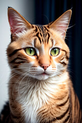Bengal cat in close_up, Generative AI illustrations