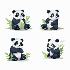 Captivating panda illustrations, a great addition to nature-themed artwork.