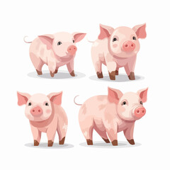 Captivating pig illustrations, a great addition to animal-themed artwork.