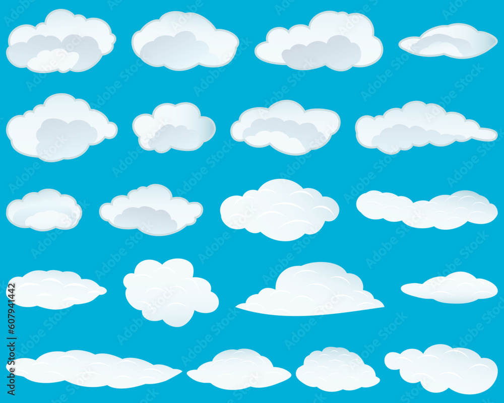 Poster set of vector clouds background for design use