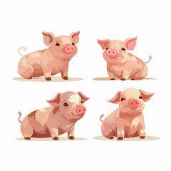 Charming pig illustrations adding a touch of cuteness to any project.