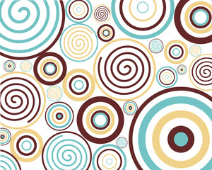 vector illustration of an abstract  background with blue and brown circles
