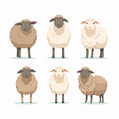 Creative sheep illustrations showcasing their distinctive features.