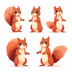 Charming squirrel illustrations adding a touch of woodland charm to any project.