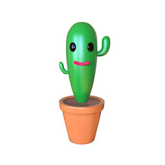 Cactus 3d render illustration mexican festival festa junina