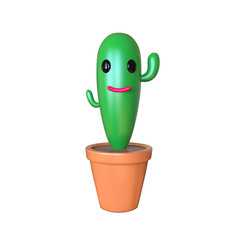 Cactus 3d render illustration mexican festival festa junina