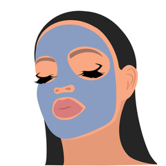 Face Mask Woman. Young Woman with Face Mask. 
