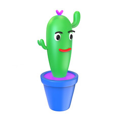 Cactus 3d render illustration mexican festival festa junina