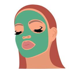 Face Mask Woman. Young Woman with Face Mask. 
