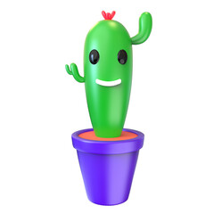 Cactus 3d render illustration mexican festival festa junina