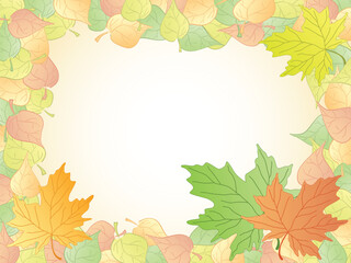 autumn leaves frame. vector