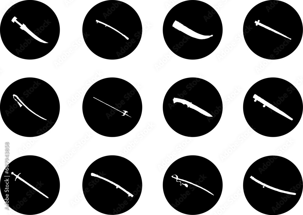 Poster guns. set of 12 vector for web. similar images can be found in my gallery.
