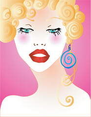 vector  illustration of beautiful woman's face