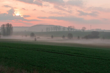 sunrise over the fields