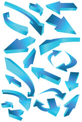 Blue 3D arrows going in many directions.