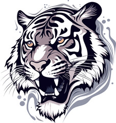 The fury of the tiger: A vector depiction of a tiger's majestic head