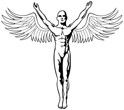 Image of an angel with arms outstretched.