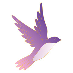 Bird in oriental style. Chinese and japanese traditional illustration.