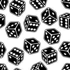 Pattern with playing dice. Game craps image. Casino and betting illustration.