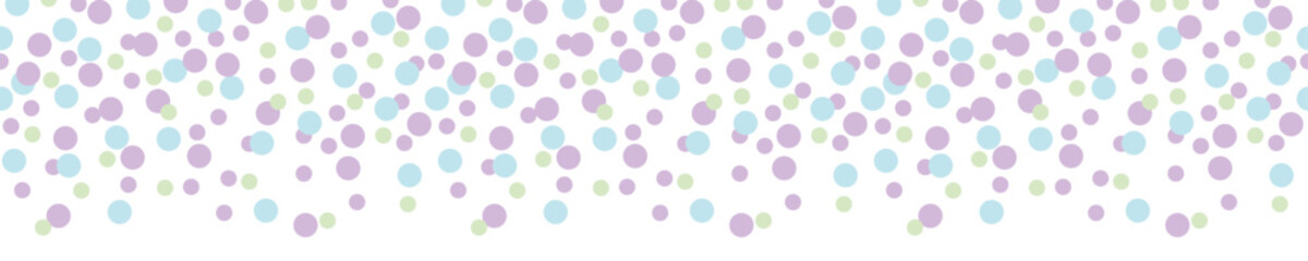 Seamless border with confetti. Party garland. Isolated vector and PNG illustration on transparent background.