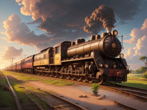 A image of an steam train volume four, created with generative ai, ki