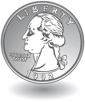 3D image of a quarter.