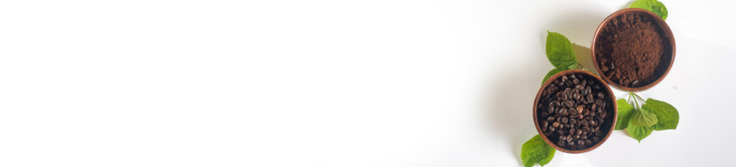 Coffee, Coffee beans, Coffee beans isolated on white background, Cup of coffee, black coffee