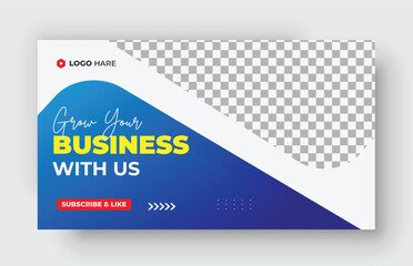 Business YouTube video thumbnail and business web banner template	