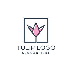 Tulip logo design element vector with modern concept