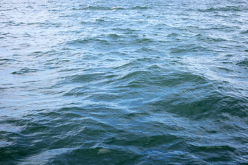 Naklejka na ściany i meble Blue sea water surface texture. Blue ocean summer