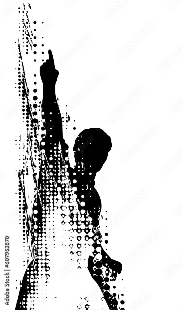 Poster editable vector design element of a man and grunge