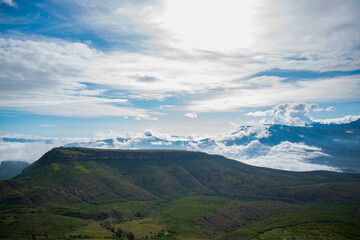 mountains and clouds