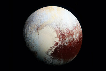 Planet Pluto on a dark background. Elements of this image furnishing NASA.