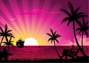 Summer background, vector