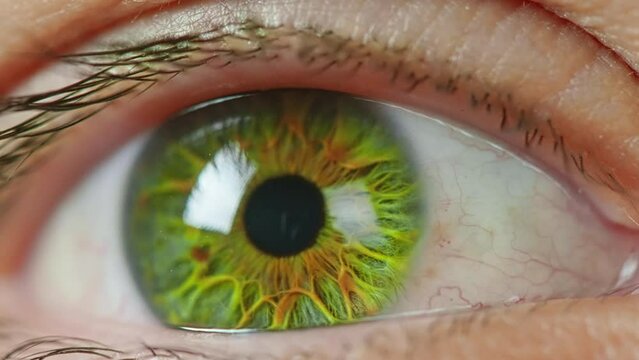 Close up video of a man's eye