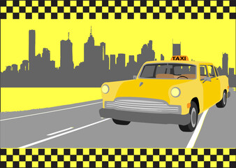 buisness card of taxi, vector illustration