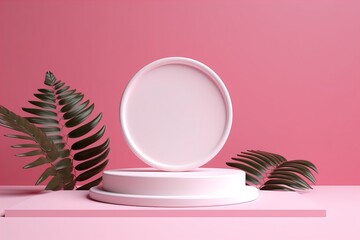 minimal cosmetic background for pink product presentation