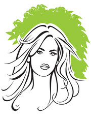 Portrait of young sexy woman with blond hair